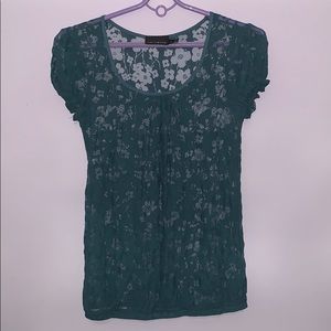 The Limited Green Lace Top